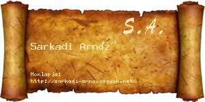 Sarkadi Arnó névjegykártya